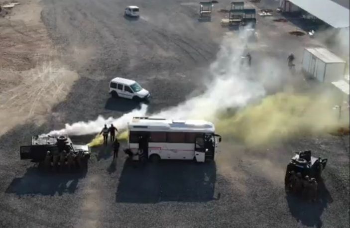 Gaziantep'te gerçeğini aratmayan rehine kurtarma tatbikatı