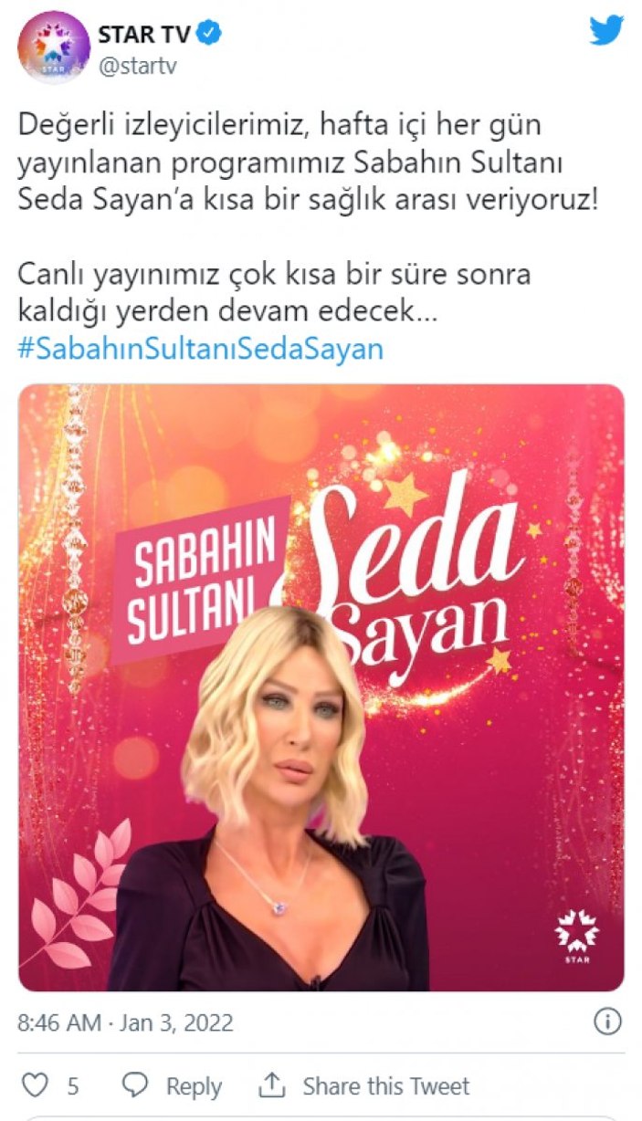 Seda Sayan hayranları şokta! Kötü haberi kanal duyurdu...