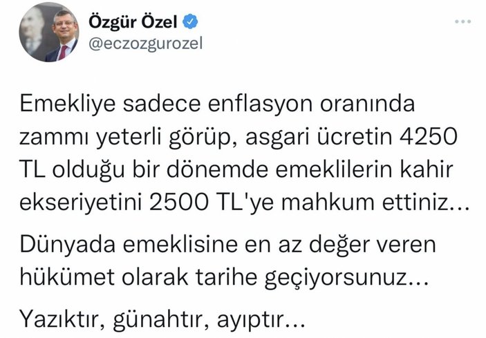 Emekli maaşlarına yapılan zamları CHP'liler yeterli bulmadı