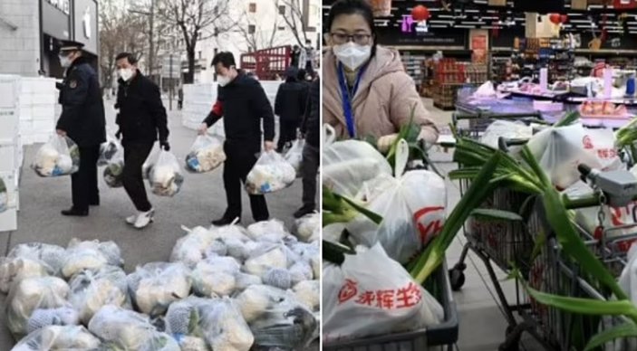 Çin'de karantina altındaki halk temel gıdalar için takas yaptı