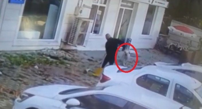 Bursa'da kaldırımı süpürürken köpek ısırdı