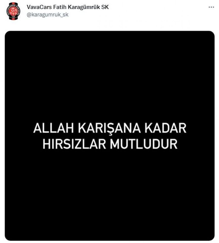 Fatih Karagümrük'ten Zorbay Küçük'e sert tepki