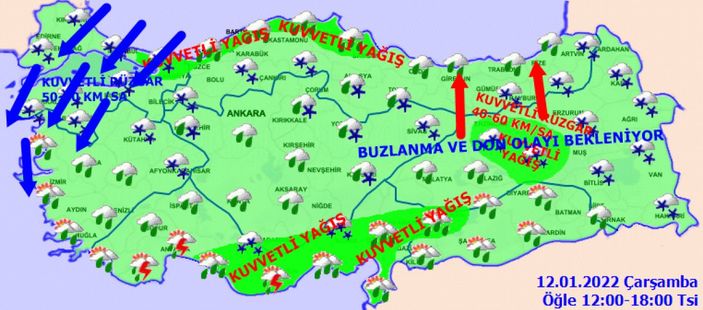 12 Ocak Çarşamba 2022: Bugün hava nasıl olacak? İl il tahminler...