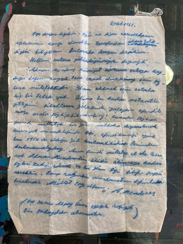 Adnan Menderes'in kendisini yargılayanlara yazdığı mektup gün yüzüne çıktı
