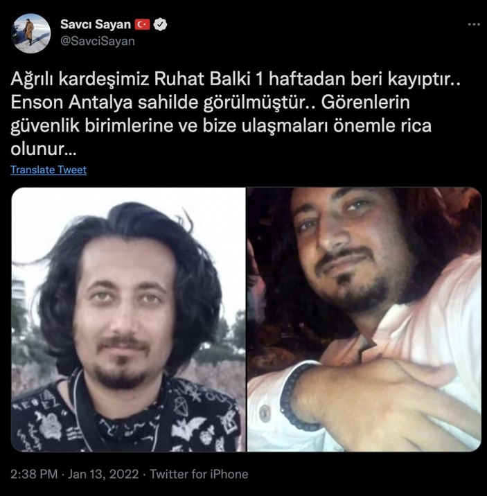 Ağrı'lı gençten hala haber yok