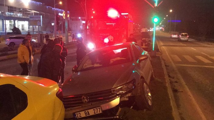 Edirne'de kaza yapan taksicinin alkollü olduğu ortaya çıktı