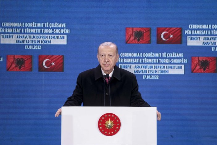 Cumhurbaşkanı Erdoğan, Arnavutluk'ta deprem konutlarını teslim etti