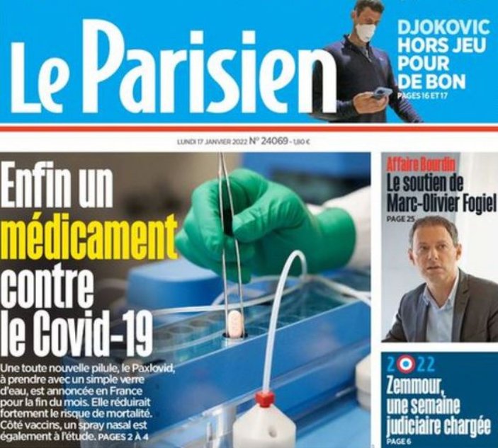 Fransa'da koronavirüse karşı Paxlovid hapı kullanıma sunulacak