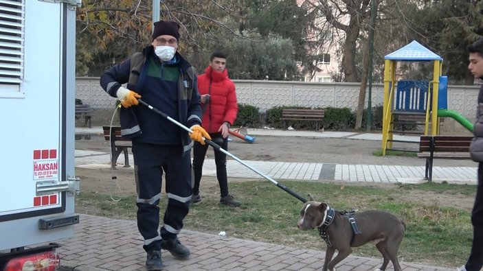 Bursa'da çocuk parkında başıboş pitbull yakalandı