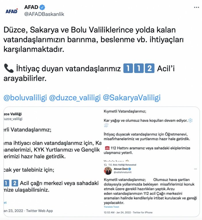 Karda yollarda mahsur kalan vatandaşlar yurtlarda misafir edildi