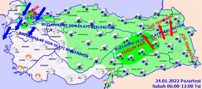 24 Ocak Pazartesi 2022: Bugün hava nasıl olacak? İl il tahminler...