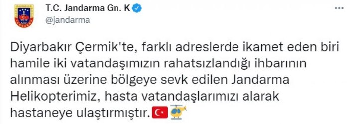 Diyarbakır'da biri hamile iki hasta helikopterle hastaneye kaldırıldı