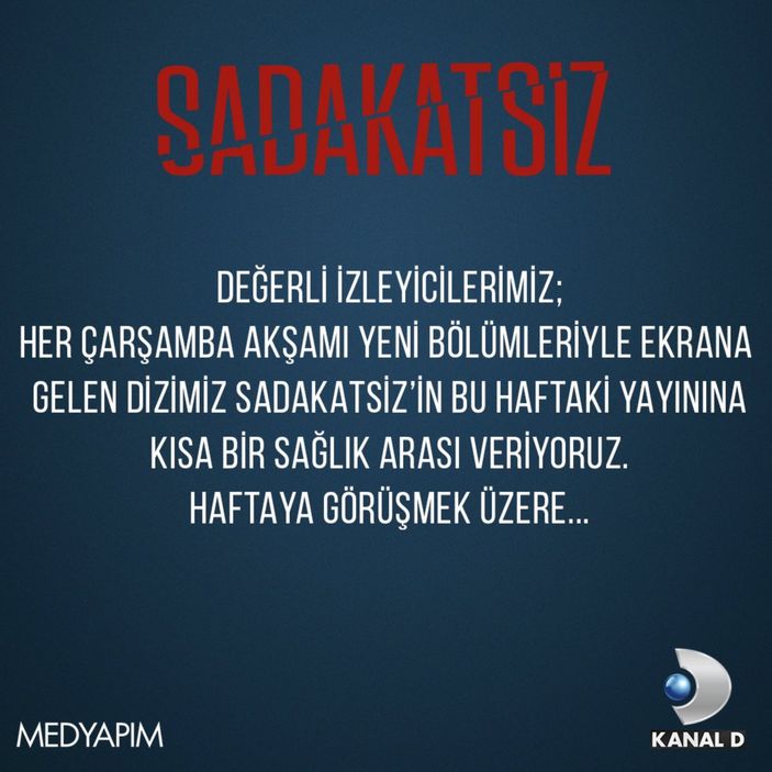 Sadakatsiz dizisinden kötü haber geldi! Hayranları neye uğradığını şaşırdı
