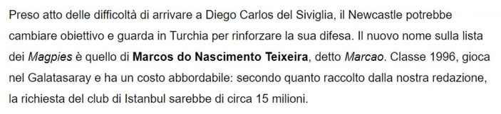 Newcastle United Galatasaray'dan Marcao'yu istiyor