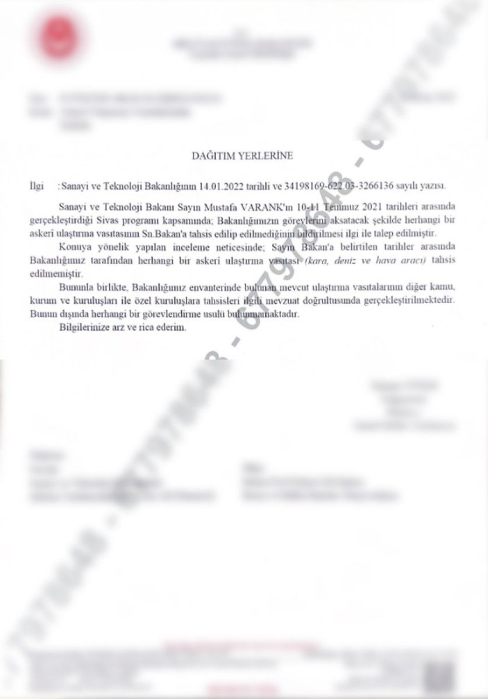 Sanayi ve Teknoloji Bakanı Mustafa Varank’tan, Deva Partisi'nin TBMM’ye sorduğu soruya, belgeli açıklama