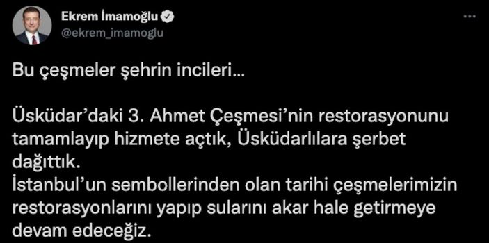 Ekrem İmamoğlu, 3. Ahmet Çeşmesi açılışına katıldı