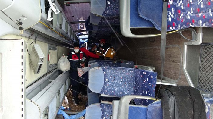 Yozgat’ta, yolcu otobüsü kaza yaptı
