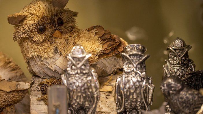 Koleksiyoner Ahmet Çomak, 45 yılda onlarca baykuş figürü topladı