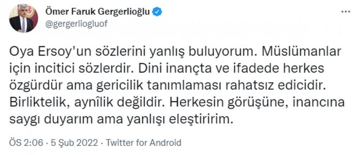 İslam'ı hedef alan HDP'li Oya Ersoy'a, partisinden tepki