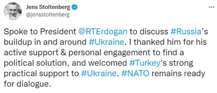 NATO Genel Sekreteri Stoltenberg'den Erdoğan'a teşekkür