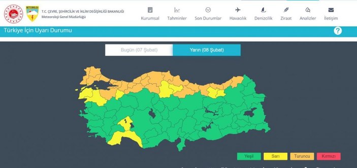 Meteoroloji 55 kente, sarı ve turuncu kod uyarısı yaptı