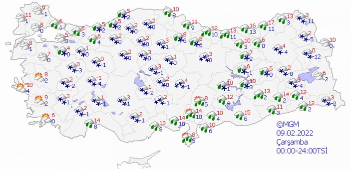 Meteoroloji 55 kente, sarı ve turuncu kod uyarısı yaptı