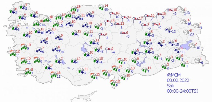 Meteoroloji 55 kente, sarı ve turuncu kod uyarısı yaptı