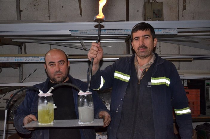 Kahramanmaraş'ta esnaf, 10 liralık benzinle 10 saat ısı üreten sistem kurdu