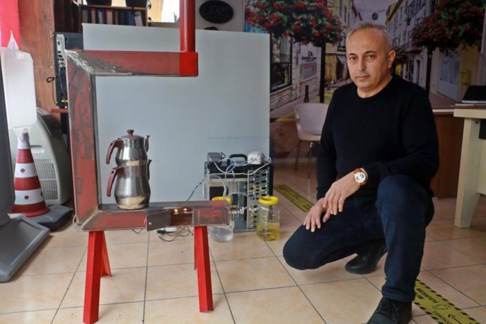 Antalya'da esnaf, 2 litre benzinle 4 gün ısıtan soba geliştirdi