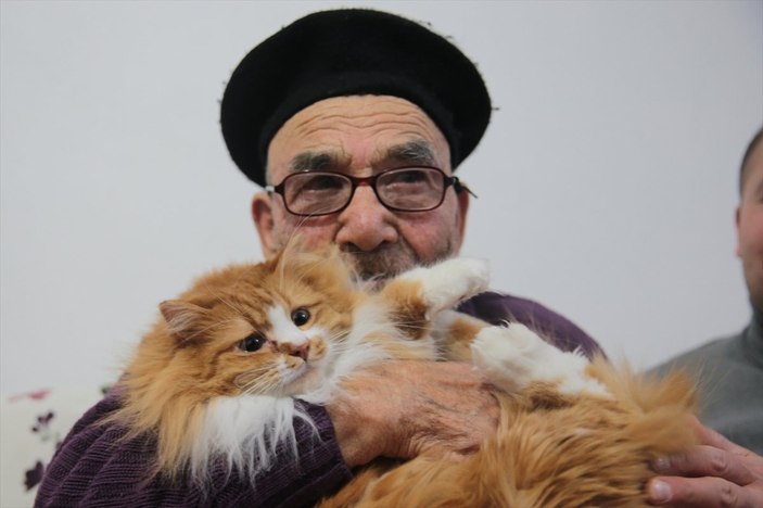 Bolu'da yangından kedisiyle kurtulan 'Ali Dede'nin son hali
