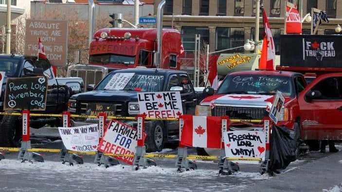 Kanada'da protestolara katılan kamyoncular gözaltına alınmaya başlandı