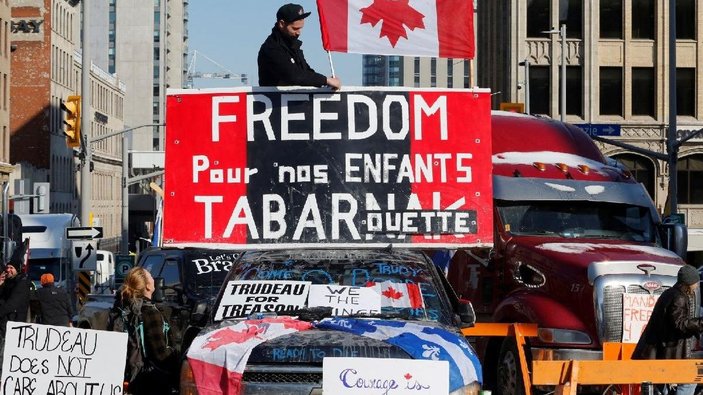Kanada'da protestolara katılan kamyoncular gözaltına alınmaya başlandı