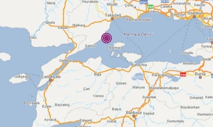 Marmara ve Ege Denizi'nde depremler meydana geldi