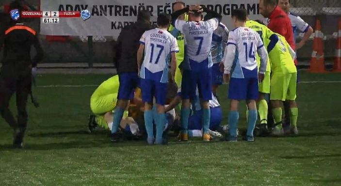 i Kartal'da futbol oynarken kalp krizi geçirdi