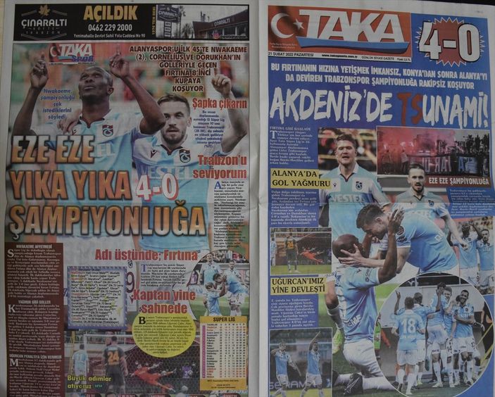 Trabzon basınından şampiyonluk başlıkları