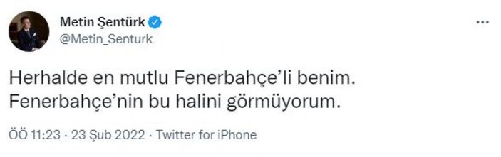 Metin Şentürk: En mutlu Fenerbahçeli benim