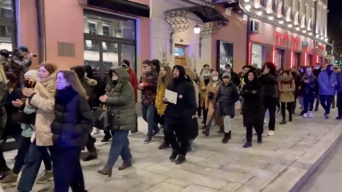 Rusya'da savaş karşıtı protesto düzenlendi