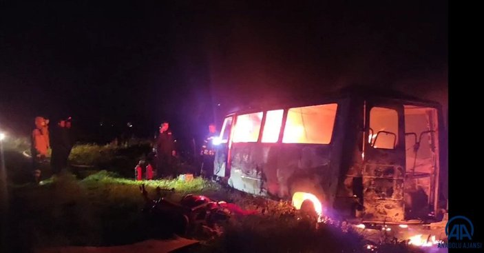 Muğla'da minibüste yangın: 1 ölü