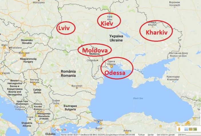 Rusya füzeliyor! Odessa nerede, hangi bölgede? Odessa harita konumu