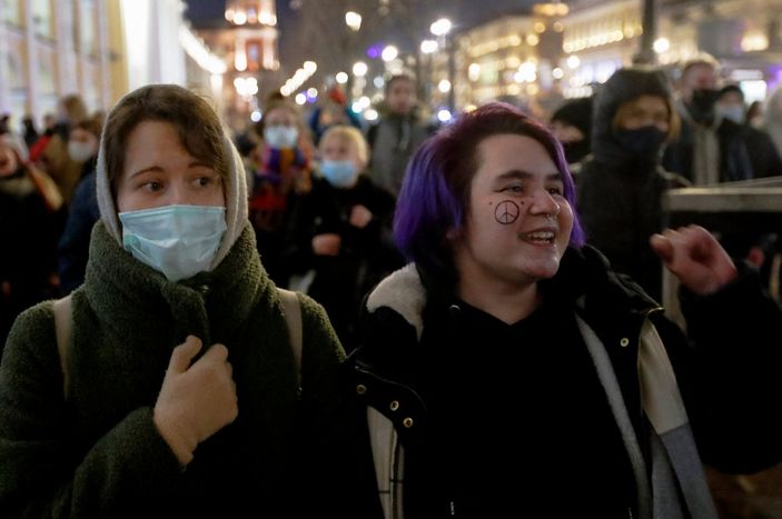Rusya'da savaş karşıtı protesto düzenlendi