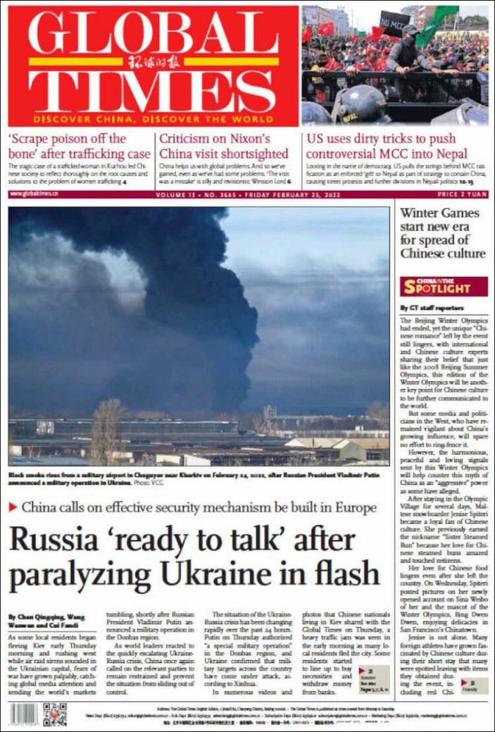 Rusya'nın Ukrayna'ya askeri harekatı dünya gündeminin ilk sırasında