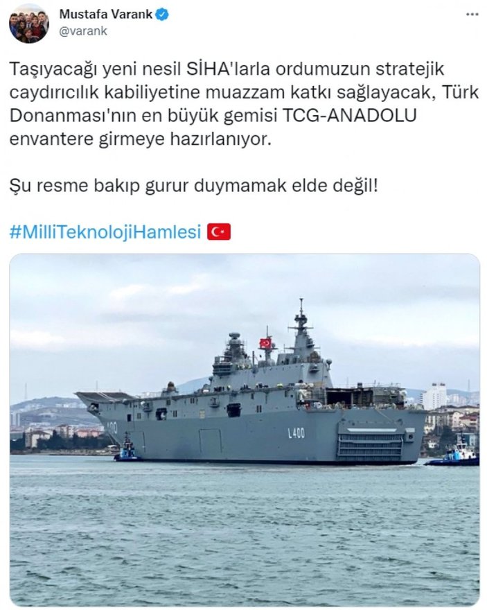 TCG Anadolu’nun deniz testleri başladı