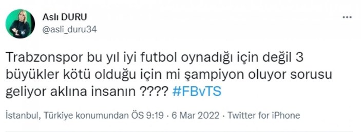 İyi Partili Aslı Duru'dan Trabzonspor için şampiyonluk yorumu