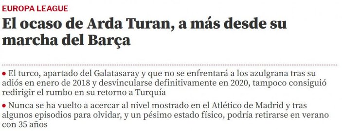 İspanyollardan Arda Turan analizi