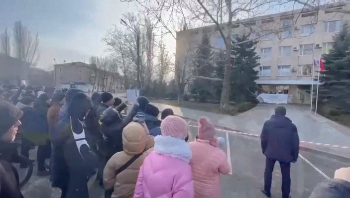 Ukrayna'da kaçırılan belediye başkanı için gösteri düzenlendi