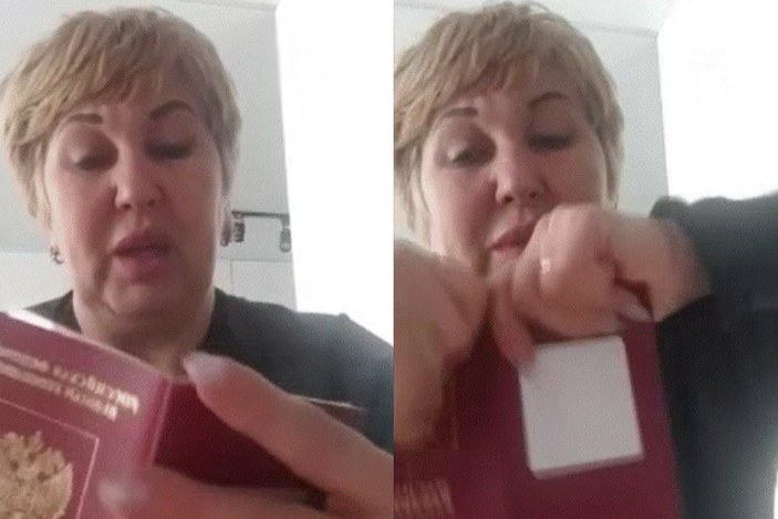 Kiev’de sığınan Rus kadın, pasaportunu yırttı