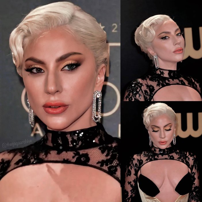 Lady Gaga'nın ilginç göğüs dekolteli elbisesi