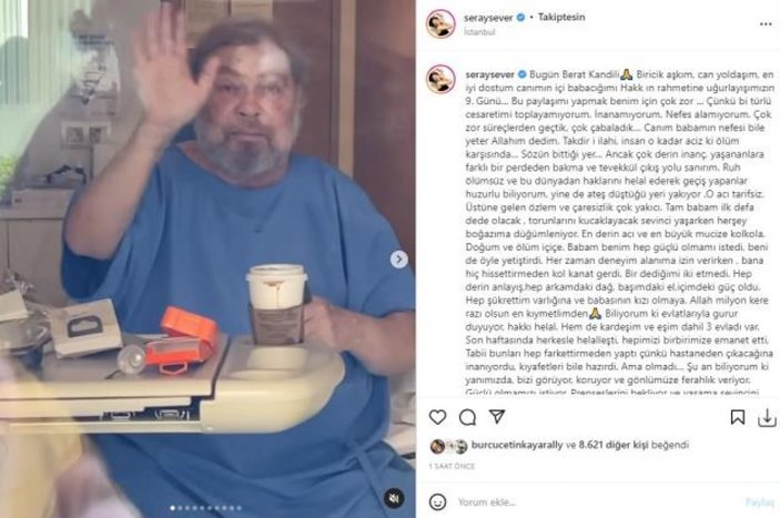 Seray Sever, koronavirüsten kaybettiği babasının videosunu yayınladı