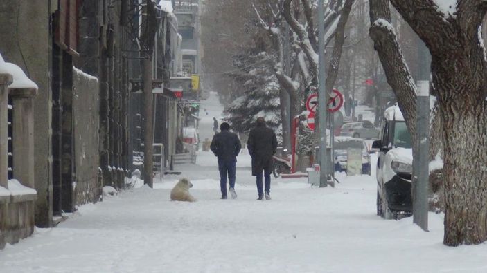Kars'ta etkili olan kar ve tipi vatandaşlara zor anlar yaşattı