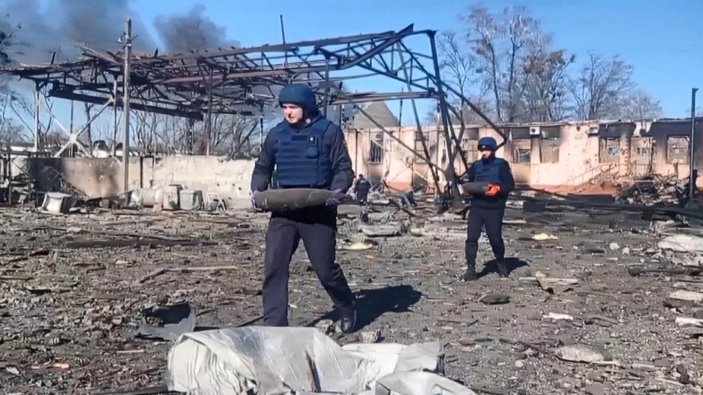 Çernihiv’de, Rus birliklerine ait 91 bomba ele geçirildi